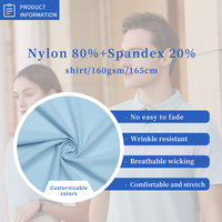 Tricot Stretch à manches courtes Chemise Strip Fabric Cool Casual T-Shirt 80% Nylon 20% Spandex Fabric