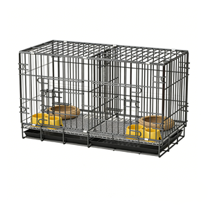 Cage pliable pour lapin et chat, structure métallique, plateau en plastique solide, design simple à bouton, facile à nettoyer, pour intérieur, extérieur et voyage, renforcée pour animaux de compagnie - Product Image 3
