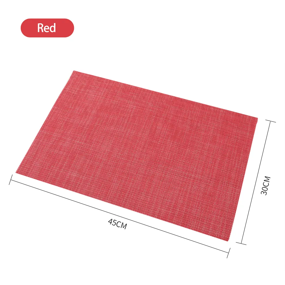 YIDIAN 도매 짠 PVC 플레이스 매트 일반 레드 내구성 맞춤형 테이블 매트 세트 단열 책상 매트