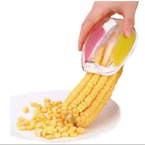Factory Wholesale Kitchen Helper Hand Protector Stainless Steel Blade Quick Corn Peeler Remover Magic Corn Stripper