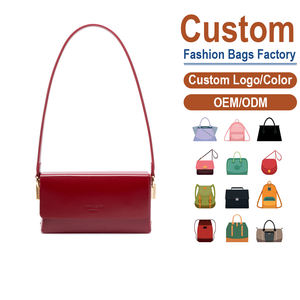 Premium Genuine Leather Vintage Lady Summer 7 Inch Small <b>Square</b> Burgundy Temperament Daily Outing Fashion Minimalist Anti-Theft - Product Image 1
