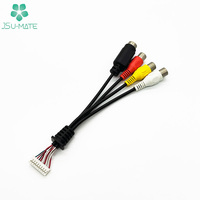 Maßgefertigtes Molex/JST 9-Pin auf 4-Pin Mini-DIN Autokamera-Kabel 9-Pin-Stecker auf RCA AV-Kabelkonfektion 9-Pin-Kabel