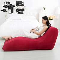 Beliebte Anpassung Flocked PVC Red OEM Aufblasbares Air Lounge Sofa