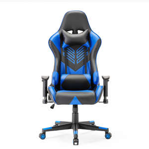 Vente en gros de chaises de sport électroniques en cuir PU bleu chaise d'ordinateur confortable <span class=keywords><strong>PC</strong></span> de jeu avec appui-tête - Product Image 1