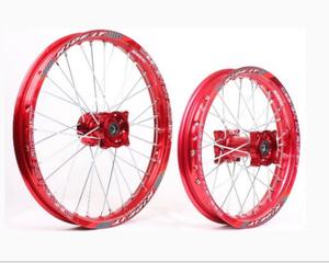 Conjunto de llanta de aluminio para motocicleta con núcleo CNC de 1.85*14 pulgadas y 1.60*17 pulgadas con calcomanía - Product Image 1