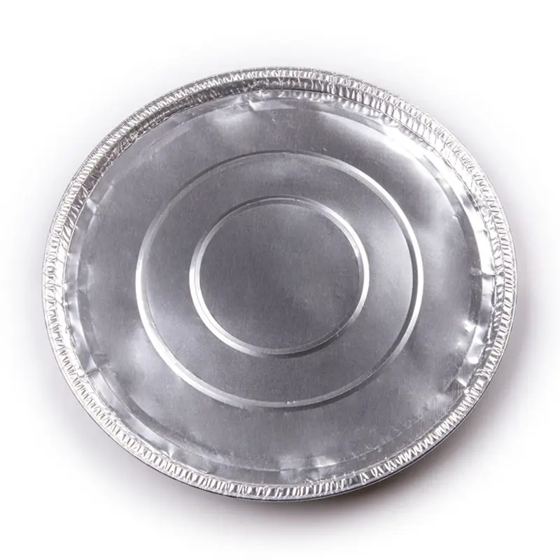 Fabriek Direct 1000Ml Food Grade Oven Veilig Aluminiumfolie-Schalen Zilver 13 Inch Ronde Wegwerp Aluminiumfolie Ovenschaal