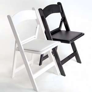 Premium <strong>White</strong> Resin <strong>Folding</strong> <strong>Chairs</strong> with Cushions Elegant Wedding Party Event Banquet Stackable Party <strong>Chair</strong> - Product Image 5