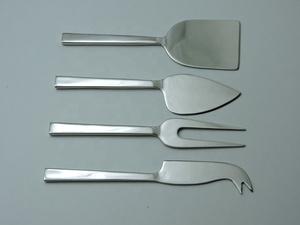 Ensemble de 4 couteaux à fromage en acier inoxydable, prix abordable, pour maisons, restaurants, hôtels – Ensemble à fromage en métal très vendu - Product Image 2