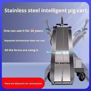 עגלת איסוף והובלה חשמלית חכמה חדשה מפלדת אל-חלד נגד קורוזיה לחוות חזירים - Product Image 4