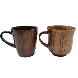 2024 Sour Jujube Standard Set de six tasses en bois à la mode avec soucoupes et cuillères porte-boissons - Product Image 3