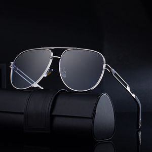 Lunettes de soleil aviateur sur mesure pour hommes, protection UV400, verres PC, monture noire, style Instagram, e-commerce transfrontalier - Product Image 3