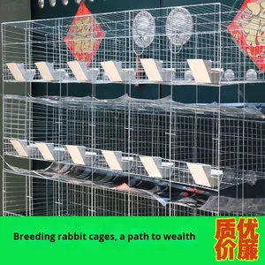 Оптовая продажа, 12-дюймовая 24-дюймовая оцинкованная клетка для разведения кроликов, утолщенная 3-слойная клетка для мужчин и женщин, клетка для кроликов - Product Image 6