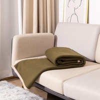 Haute qualité 600g Polyester Double face polaire couverture Double couche Composite étanche à l'humidité été couette militaire vert canapé