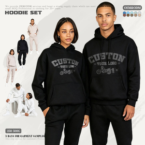 Ensemble 2 pièces pour femmes, sweat-shirts et pantalons de jogging à manches longues pour femmes, ensemble de survêtement noir à deux pièces unisexe - Product Image 1