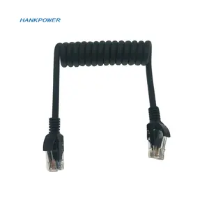 OEM RJ45 네트워크 LAN Cat5e Cat6e Cat7e 이더넷 케이블 스프링 나선형 패치 코드 코일 곱슬 코드