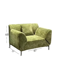 Poltrona Singola in Tessuto Casual, Moderna con Bracciolo Girevole, Imbottita Stile Anticato, a <span class=keywords><strong>L</strong></span>, Ecologica, Modulare per Scuola e Officina - Product Image 3