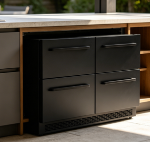 NE-356-12 Energy Saving Black 24 Inch 145L Under Counter Double <b>Drawer</b> Refrigerator Built-in Beverage Fridge - Product Image 6
