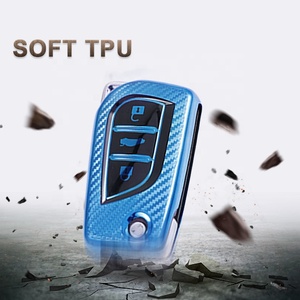 Housse de clé de voiture en TPU fibre de carbone pour Toyota Auris Corolla Yaris Prius <span class=keywords><strong>Aygo</strong></span> Camry RAV4 HILUX REVO, étui de clé de voiture d'usine - Product Image 4