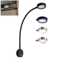 Lampe de lecture LED à col de cygne 12V-24V pour camping-car, port de charge USB, lampe de nuit bicolore pour caravane, bateau