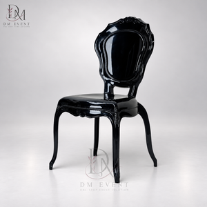 Silla Barroca de Resina Negra Transparente de una Pieza, Estilo Francés, para Bodas, Eventos y Banquetes, Venta al por Mayor de Fábrica - Product Image 1
