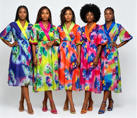 Nouvelle Arrivée 2025 – Robe Ample Plissée Personnalisée Style Hawaïen Polynésien Tribal pour Femme avec Volants Superposés et Manches Courtes Bouffantes