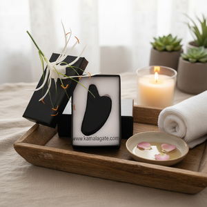 Crystal Jade Black Agate Box Religious <b>Mascot</b> Guasha Tool Semi-Precious Stone Heart-Shaped Handmade Facial Massager Love Healing - Product Image 3
