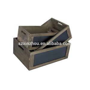 Antique <span class=keywords><strong>Vintage</strong></span> caisse de rangement en bois rustique décoration de la maison artisanat boîte motif de fruits peint à la main Souvenir cadeau thème de l'amour - Product Image 3