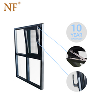 Fenêtre à battant moderne en profilé aluminium à ossature bois