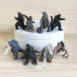 10-Mảnh Mini Godzilla Hành Động Hình Thiết Lập Với Di Chuyển Khớp Và Bánh Toppers