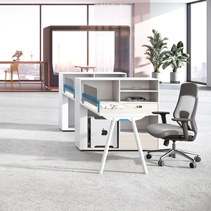 Modern Cubical 4 Person Office Computer Tables Furniture Desk Pc Cubicle Partition Desks and Workstations <b>Wall</b> - Product Image 5