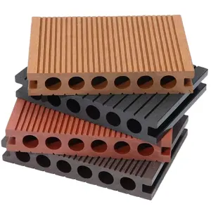 Cheap hot sale top quality WPC composite decking square hole outdoor floor supplier