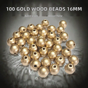 Cuentas Redondas de Madera Natural de 16 mm con Orificio de 4 mm para la Fabricación de Joyas y Decoración del Hogar - Product Image 2
