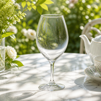 Verres à vin rouge en cristal de luxe avec design transparent, option de logo personnalisé, style classique