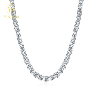 Pass elmas test buzlu Out 2mm 3mm 4mm 5mm 6.5mm 925 ayar gümüş Lab elmas Vvs Moissanite tenis kolye zinciri - Product Image 6