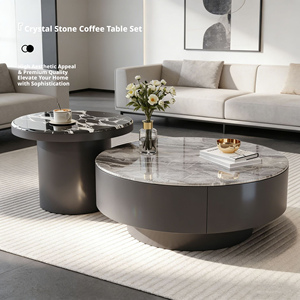 <span class=keywords><strong>Table</strong></span> basse <span class=keywords><strong>ronde</strong></span> en <span class=keywords><strong>marbre</strong></span> de luxe italienne avec rangement, <span class=keywords><strong>table</strong></span> d'appoint noire imbriquée pour salon moderne - Product Image 4
