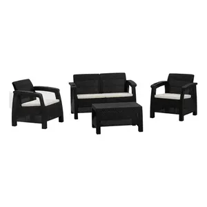 Sala De Jardin Terraza esterno Tipo Ratan 4 Puestos Mq - Product Image 1