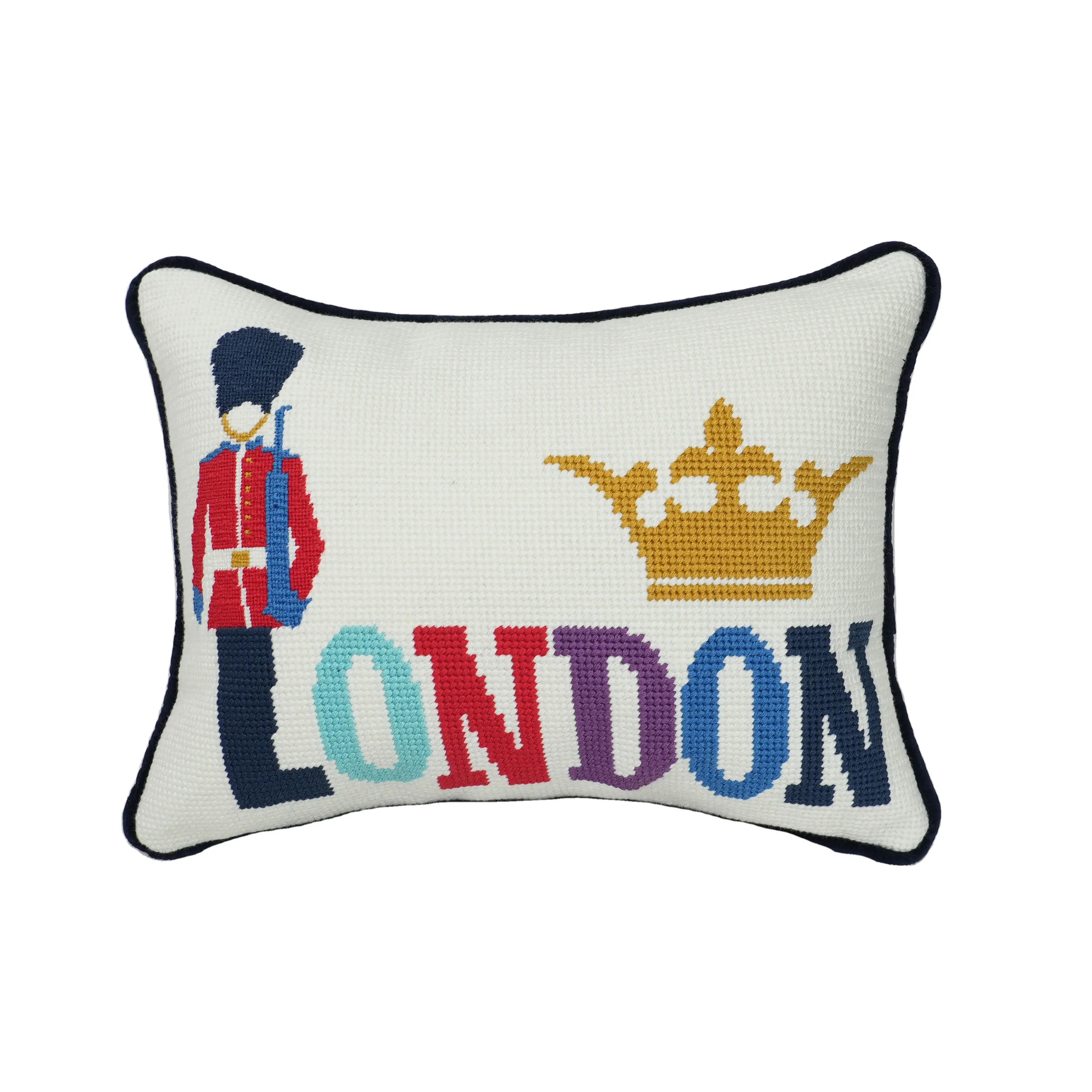 SHN082 London Letter Home Decorative cushion cover Custom Design Embroidery Pillow Cover Needlepoint Pillow