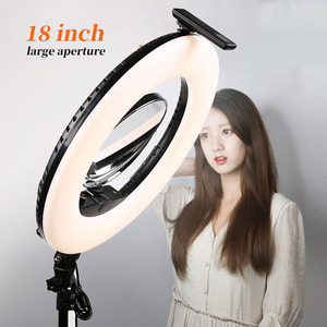Lampe à distance 45 cm 18 pouces LED à gradation pour le maquillage vidéo Anneau de selfie Lampe circulaire 45 CM Anneau lumineux 18 pouces avec trépied - Product Image 6