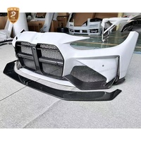 Lèvre de pare-chocs avant style AD en fibre de carbone pour BMW Série M M3 G80 M4 G82 G83 Modèle 2021+