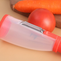 Groothandel Multifunctionele Plastic Schraper PP Opbergbak Fruit- en Groenteschiller Roestvrijstalen Lemmet Handmatig Slim Eenvoudig Gereedschap