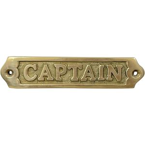 Placa de Latón Rectangular Dorada Alfa Nautical Captain, Decoración Náutica de Pared, Estilo Costero, Letrero Hecho a Mano AL110 - Product Image 1