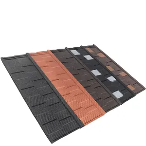 Brown Stone Coated Metal Sheets For Roof Cheap Price Shingle Mixed Color Roof Tiles 0.4mm Thickness