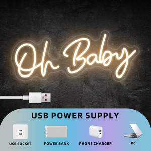 Letrero Luminoso LED 'Oh Baby' Blanco Cálido para Decoración de Pared en Hogar y Centro Comercial, Decoración para Baby Shower - Product Image 5
