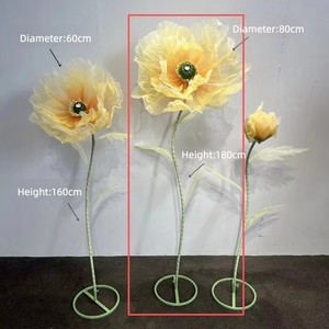 Factory Direct <b>Large</b> Real Touch <b>Artificial</b> Poppy <b>Flower</b> 80cm Silk Floor Standing Wedding Home Hotel Decor Wholesale - Product Image 1