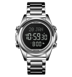 Azan — montre-bracelet multi-fonctionel pour hommes, montre musulmane de luxe en acier, numérique, collection <span class=keywords><strong>1667</strong></span> - Product Image 2