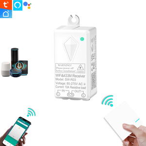 Hotel LED Iluminación 3 Modos 1-Gang Tuya Smart Remote Switch Kit con 433MHz IP66 Receptor 10A Relé Funciona con Alexa 1000W - Product Image 1