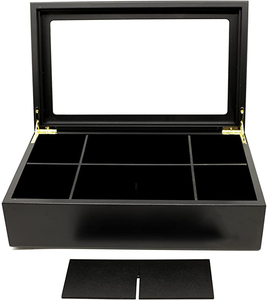 Wholesale Custom Black Matte Paint 8 Compartment <strong>MDF</strong> Wooden Tea Packing <strong>Box</strong> Tea Bag Holder <strong>Box</strong> Tea Packing <strong>Box</strong> - Product Image 4