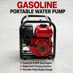 Pompe à eau portable à essence 6,5 CV, best-seller, pour la lutte contre les incendies d'urgence, haute pression, auto-amorçante - Product Image 2