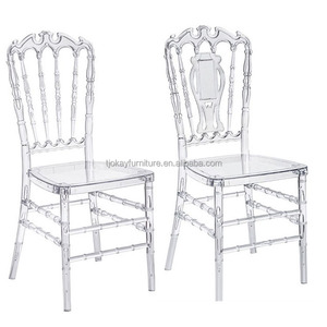 Chaise de banquet portable en résine acrylique transparente moderne, personnalisée en usine, étanche, style Napoléon Chiavari, pour mariage, fête, hôtel - Product Image 3