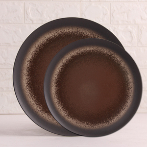 Tasse à café et assiette en porcelaine noire pour restaurant tasse et assiette de <span class=keywords><strong>vaisselle</strong></span> rétro créative vintage avec logo personnalisé à prix réduit - Product Image 3